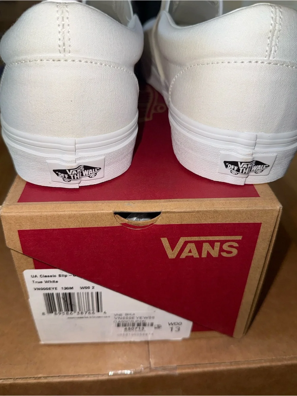 Vans Men’s Classic Slip-On Sneakers in White